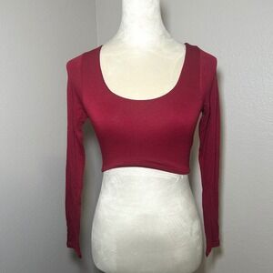NWOT Naked Wardrobe Scoop Neck Crop Top Red women's s party Going out minimal